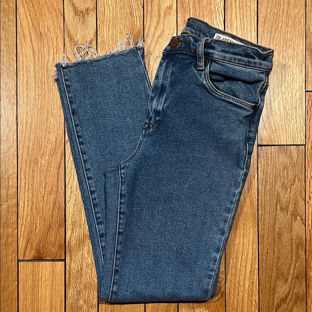 Blank NYC Frayed Hem Blue Jeans